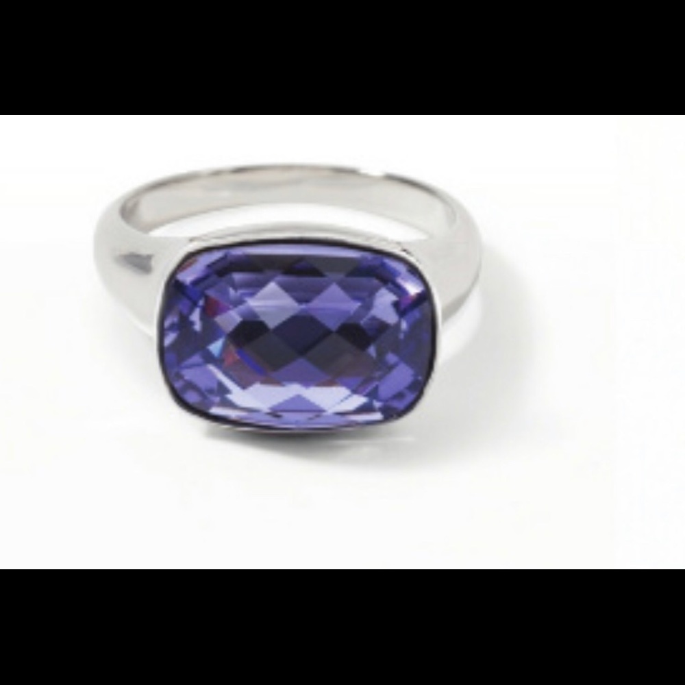 Touchstone Crystal by Swarovski Tanzanite Crystal Ring BNIB size 6